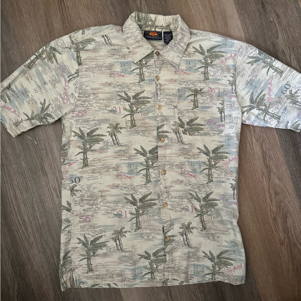 Vintage Route 66 Hawaiian Shirt with Hawaii Map Print